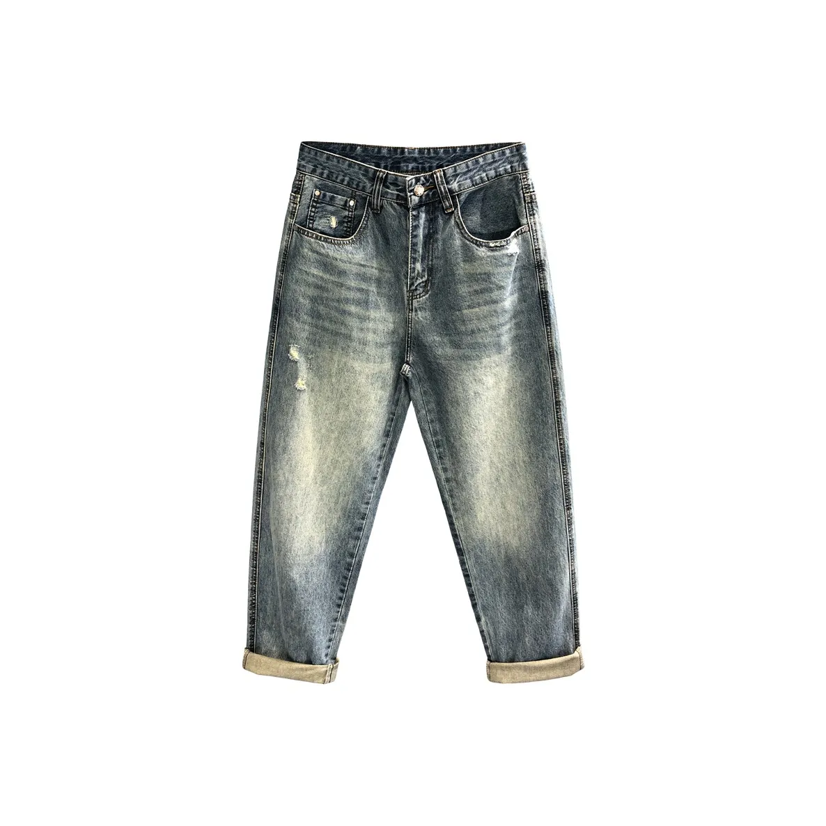 YGQPZHZ Синий Мужской Джинсы