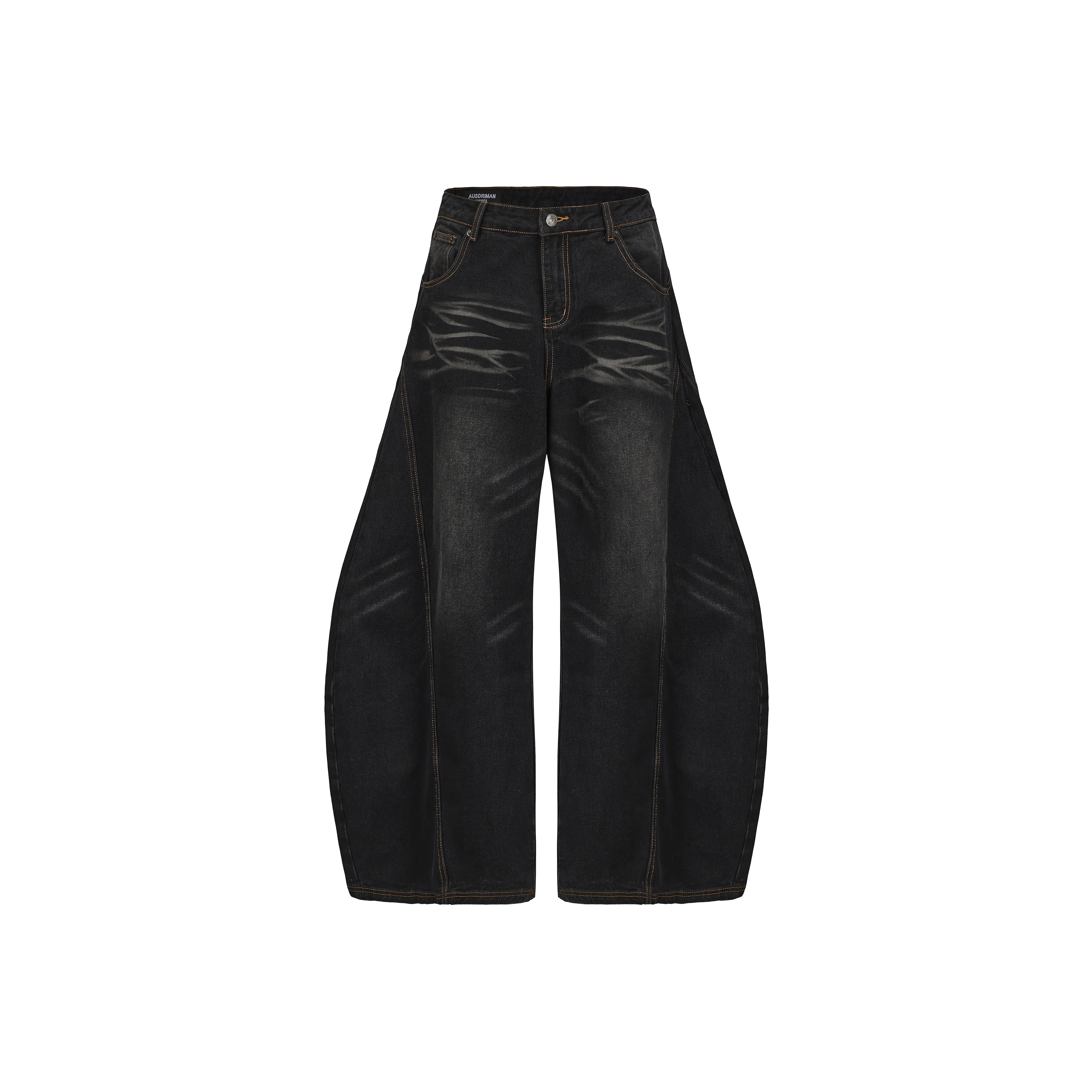 GROTEQUEL Выстиранные Черные Унисекс Джинсы