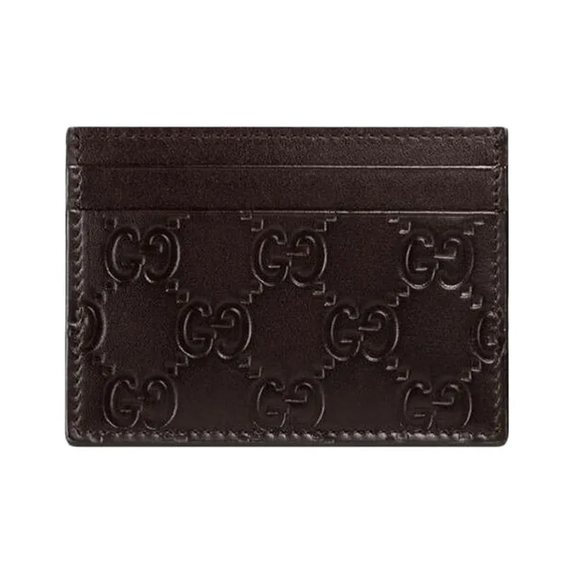 GUCCI Коровья кожа Держатель для карт Держатель для карт Унисекс Коричневый