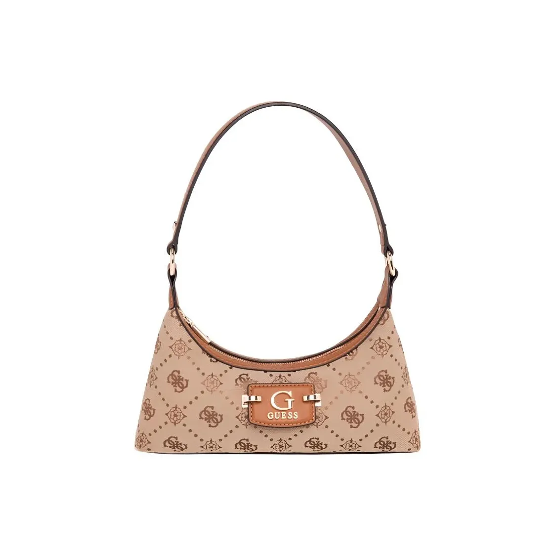 GUESS Ткань Подмышечный Сумка на плечо Средний Женские Кофе Серый