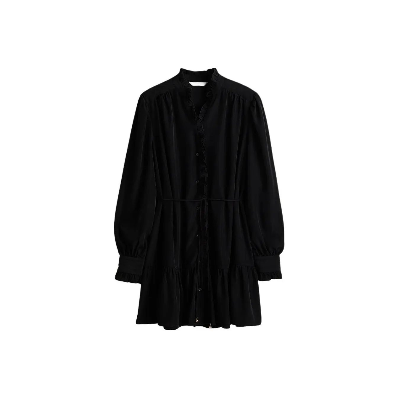 H&M Черные Женские Длинные Платья с Длинными Рукавами