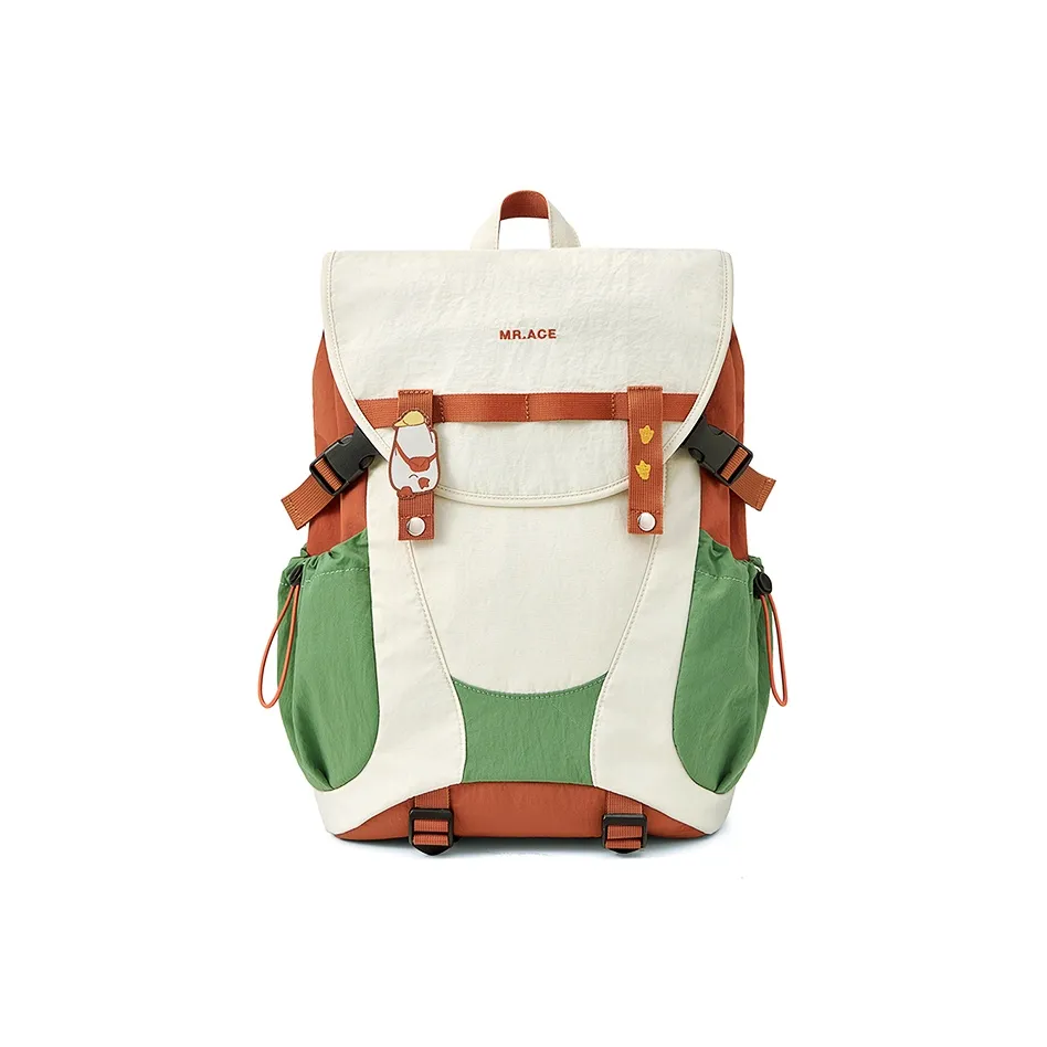 MR.ACE HOMME Сетка Рюкзак Большой Унисекс Зеленый Фрукты Апельсин
