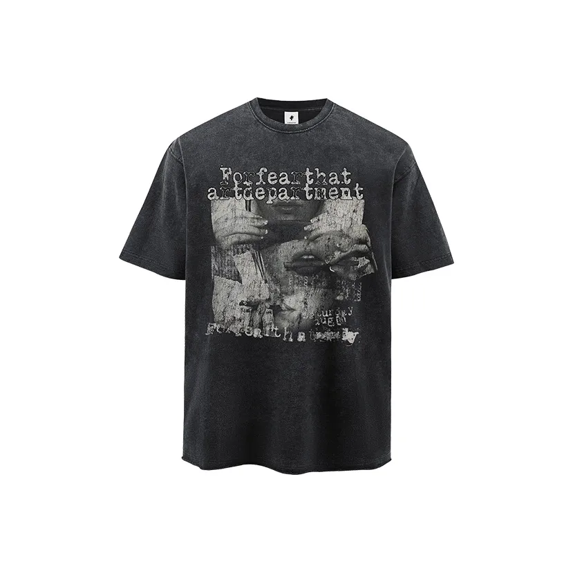 FOR FEAR THAT Промытый черный Унисекс T-рубашки