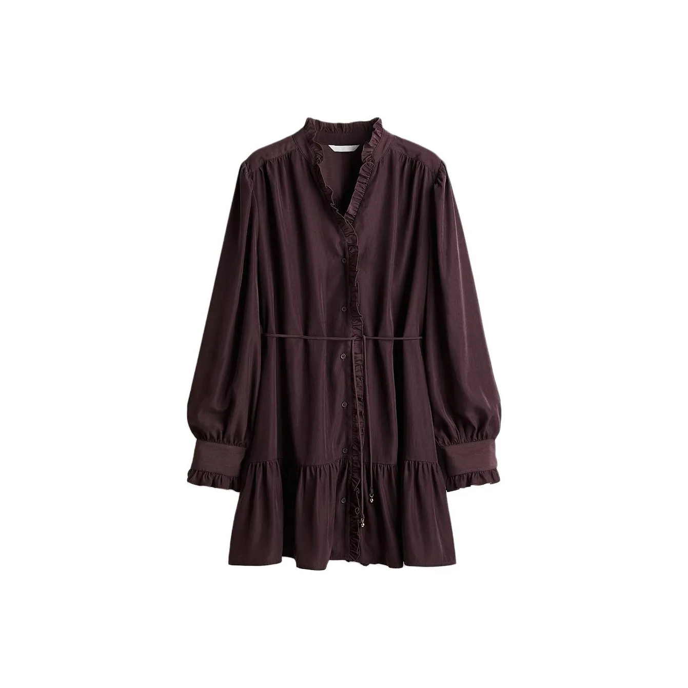 H&M Баклажаново-фиолетовый Женские Длинные Платья с Длинными Рукавами