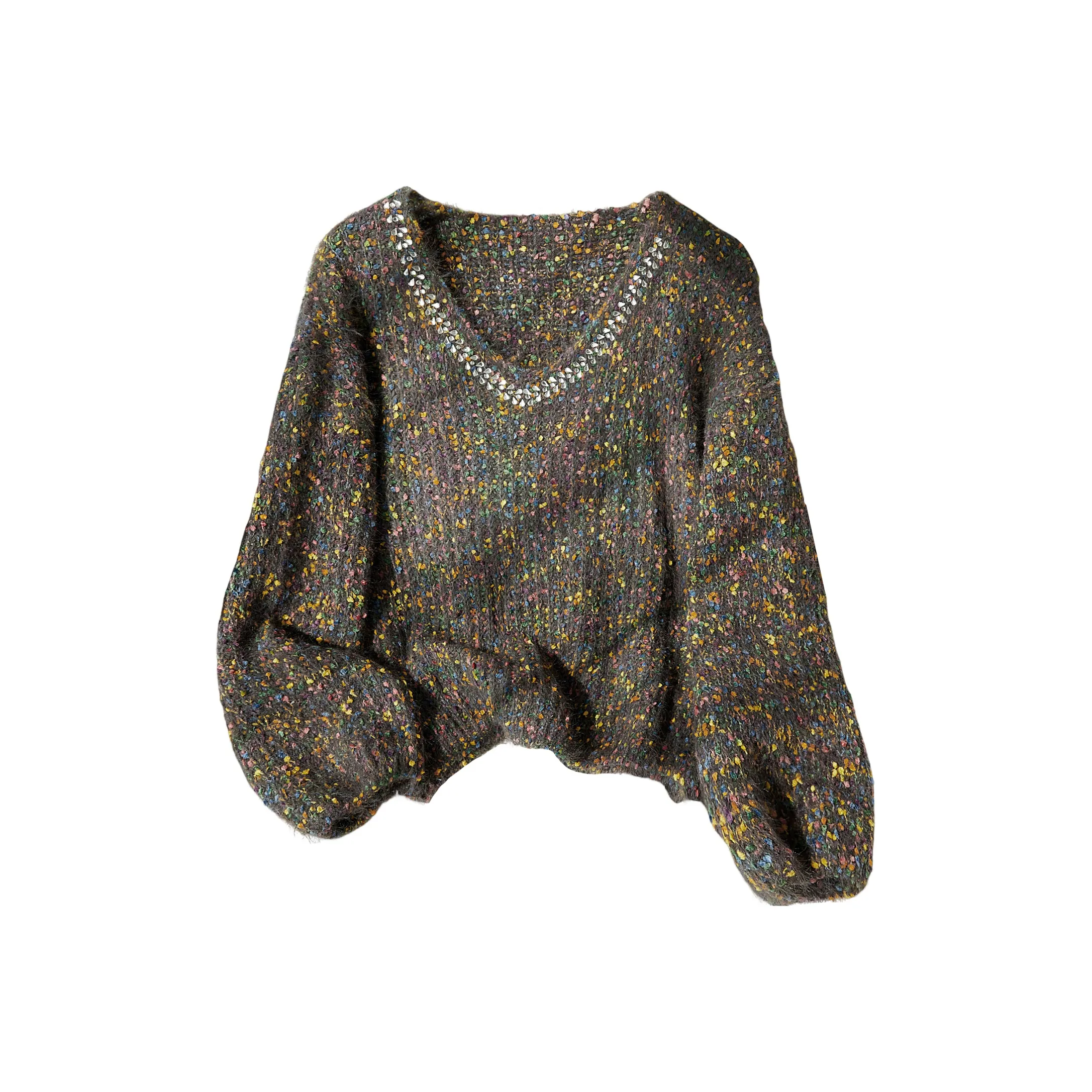 Cypress House Свитер Женский Banded Фотиния Серый