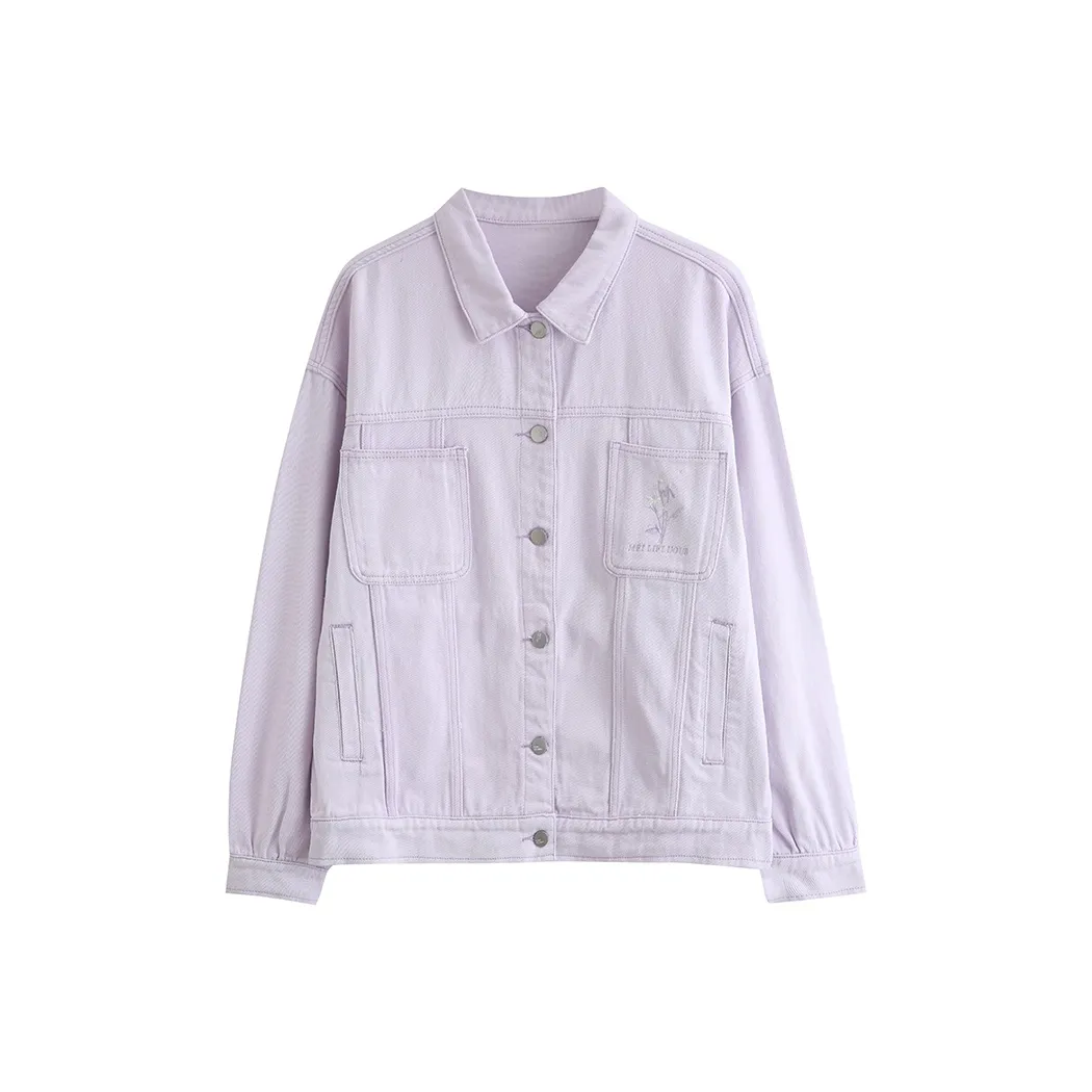 ADXKM Светло-фиолетовый Женские Джинсовые куртки