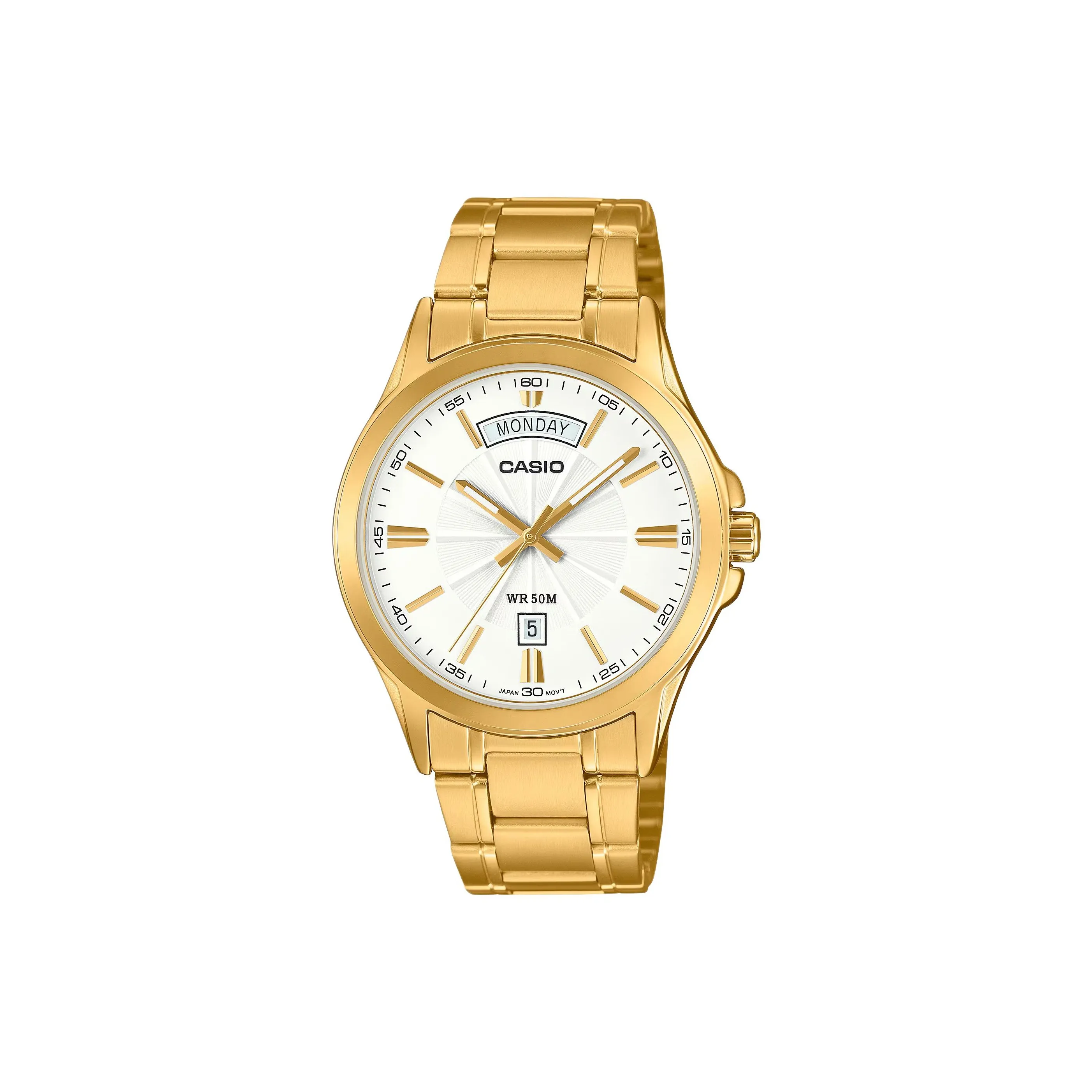 CASIO г Shock Collection Кварцевый механизм Нержавеющая сталь Ion Покрытый ремешок Часы Унисекс Белый циферблат