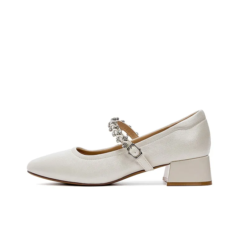 ST SAT Квадратный каблук Mary Jane Женские туфли