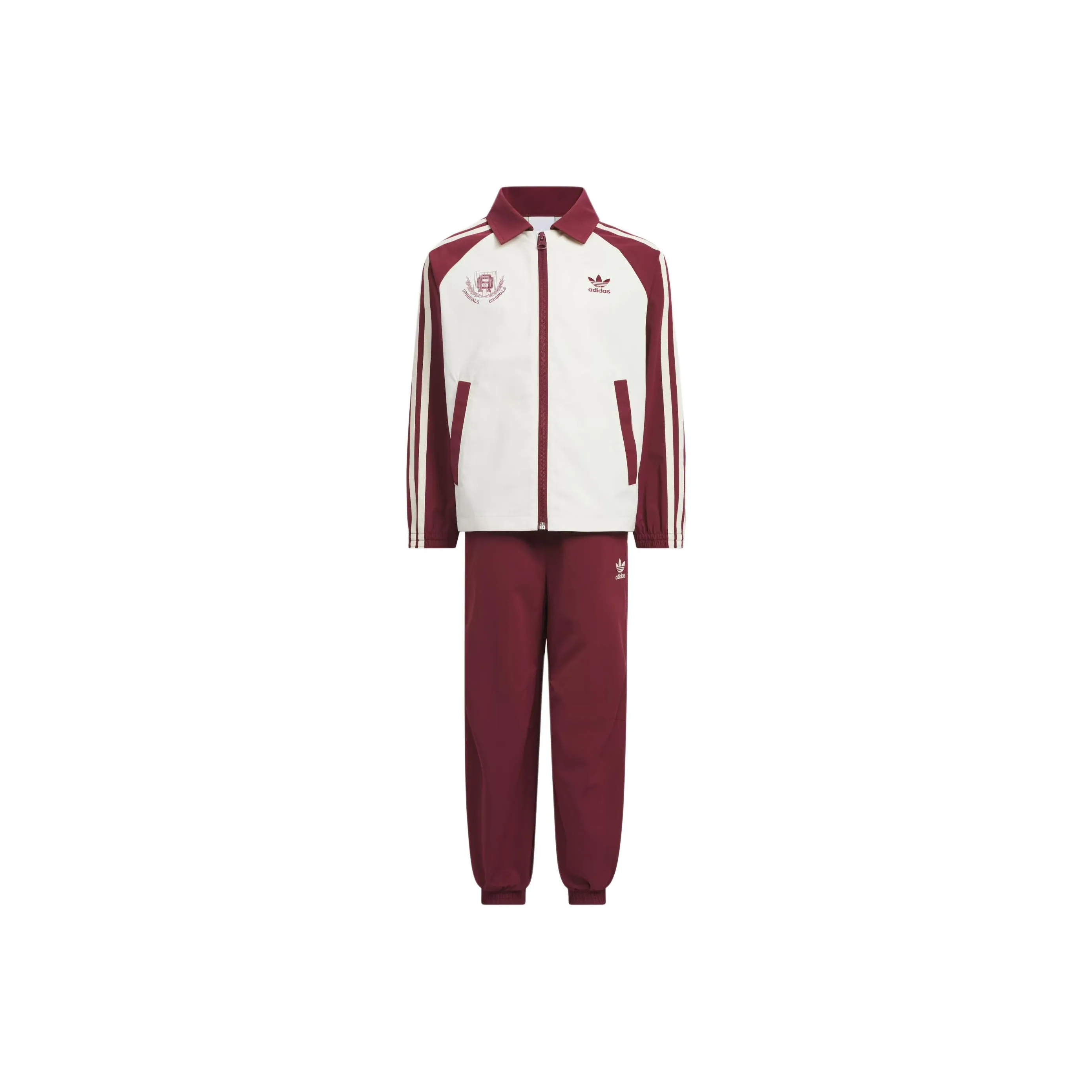 Adidas Originals Повседневная спортивная одежда SS25 Баскетбол Ткани вязаные Tracksuit 2 предметный комплект для детей