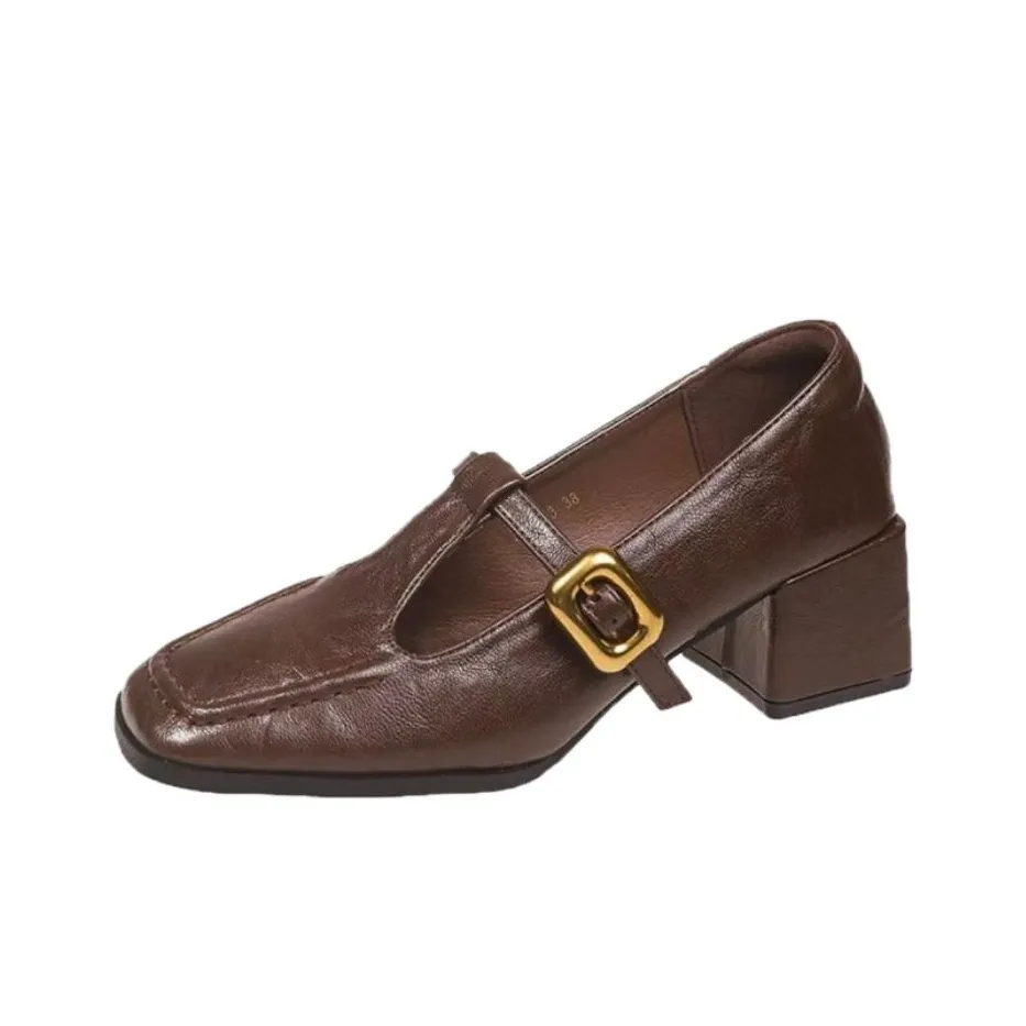 Aimilian Квадратный каблук Mary Jane Женские туфли