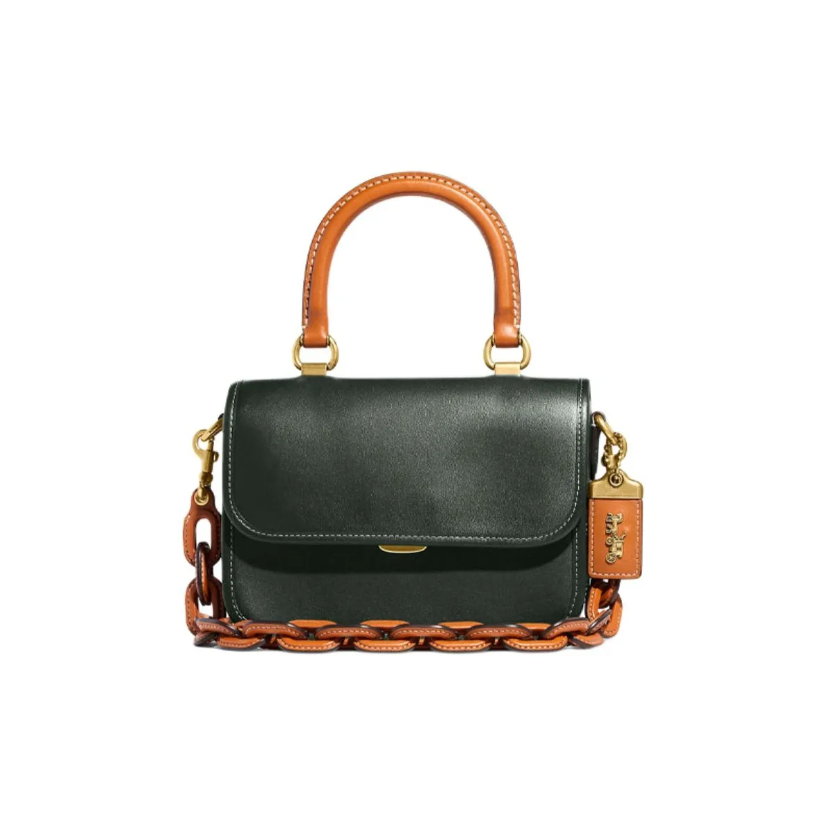 COACH Rogue Кожа Аккордеонная Сумка Маленькая Квадратная Сумка Сумка на Плечо Сумка через плечо Маленькая Женская Сумка