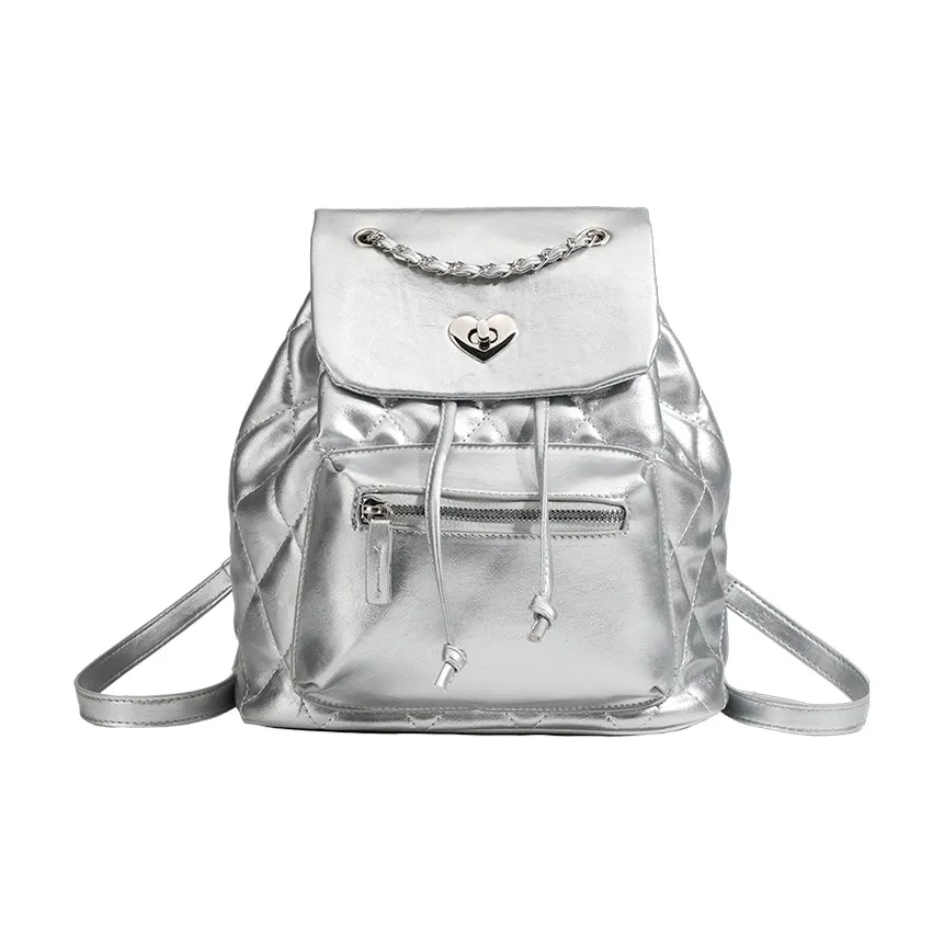 DIFFERENT FACES Рюкзак из коровьей кожи Женское серебро