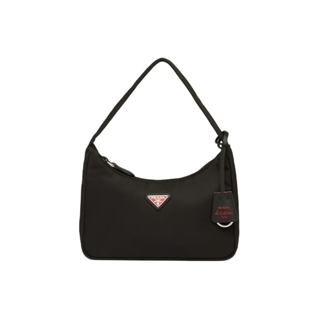 PRADA Nylon Underarm Handbag, Shoulder Bag Women's Black