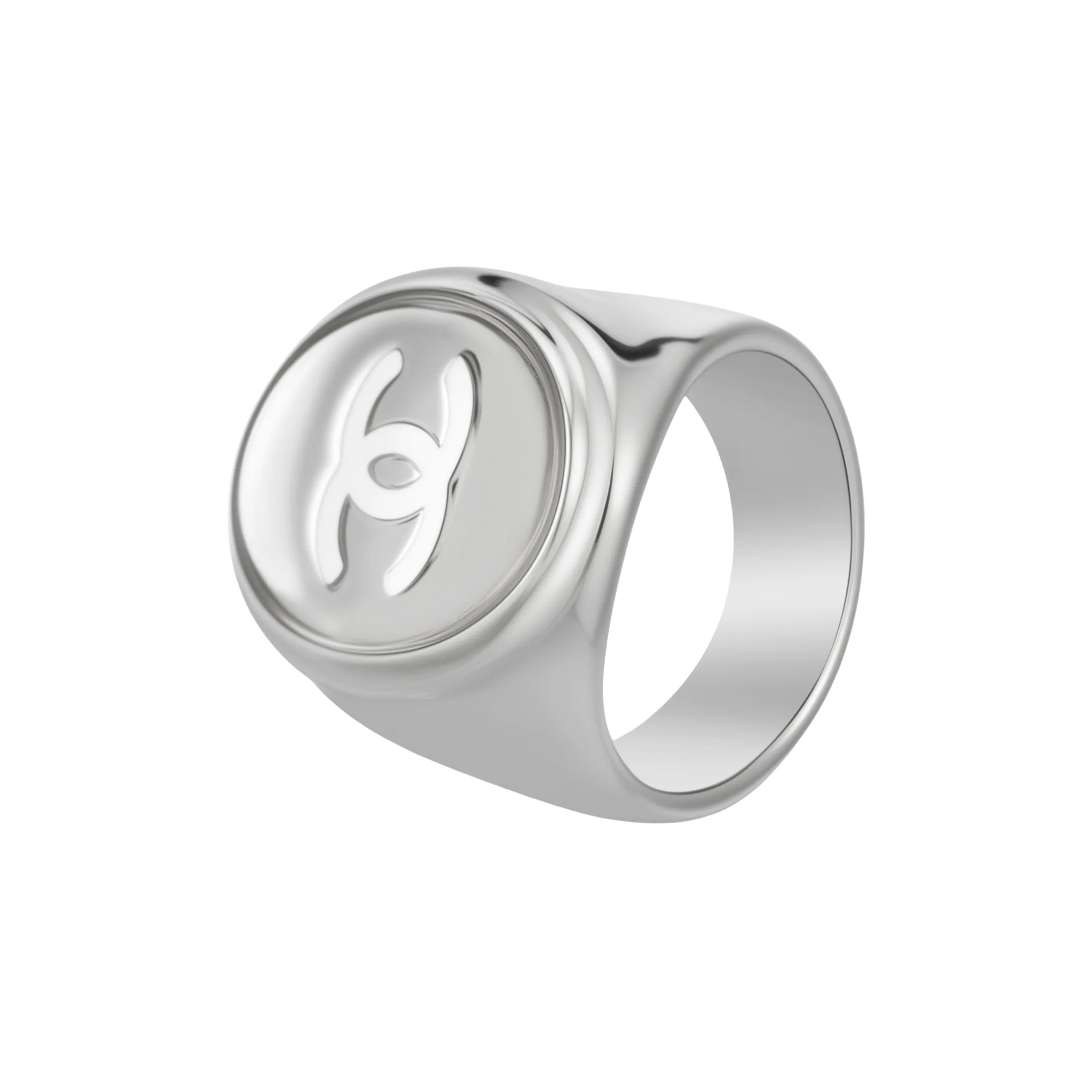 CHANEL Metal Rings Unisex Silver