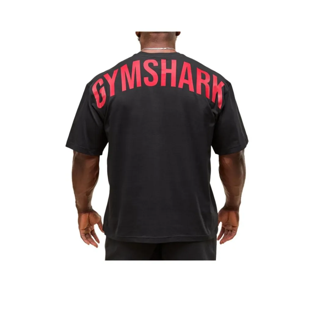 GYMSHARK T-Shirt Мужской Черный Тренировки Красный