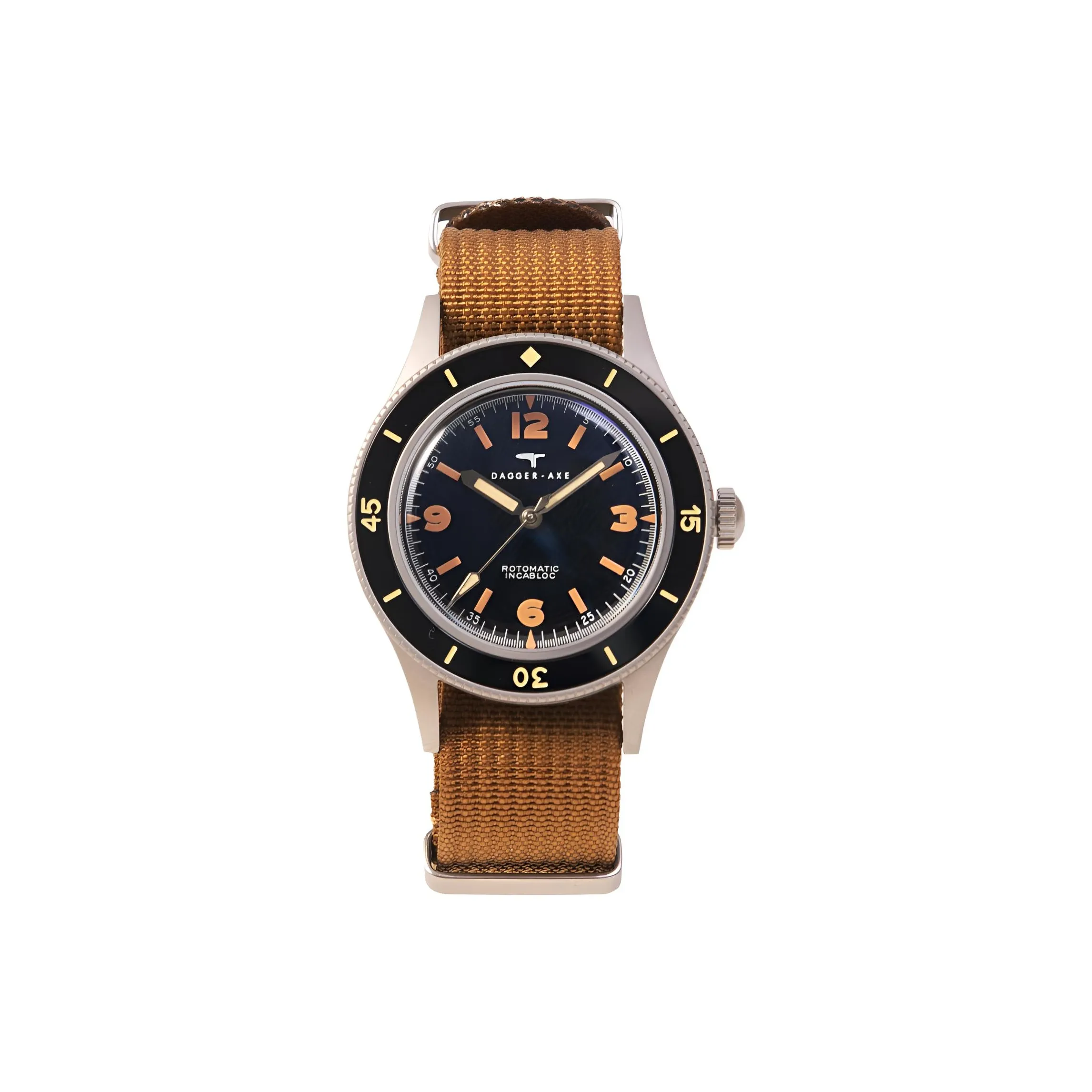 DAGGER AXE Автоматический Механический Механизм Часы из Нилаона Мужские Часы Черный Циферблат