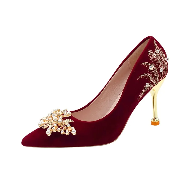 RYAW Узкий каблук Высокие каблуки Женские Красный