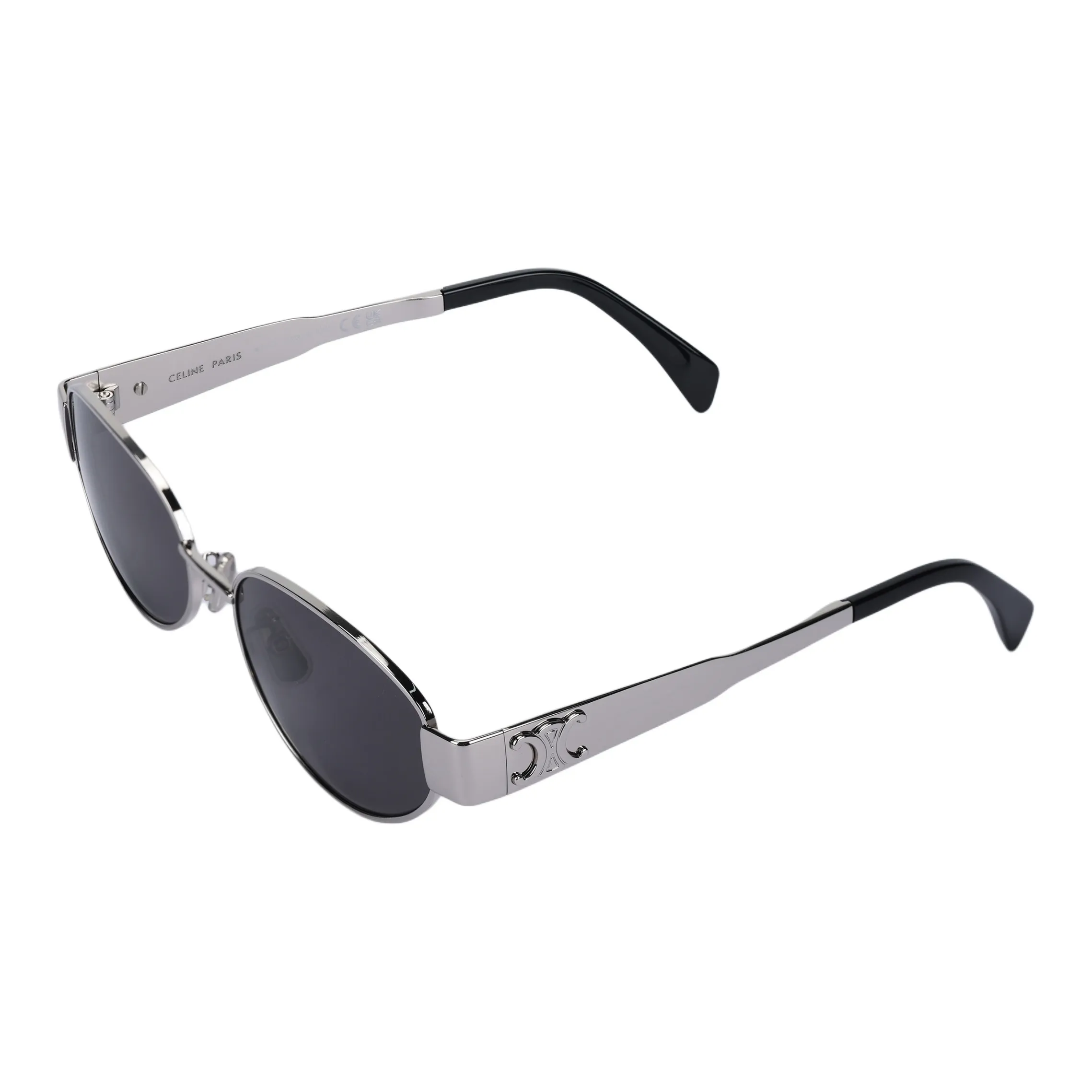 CELINE Alloy Oval Sunglasses Women's