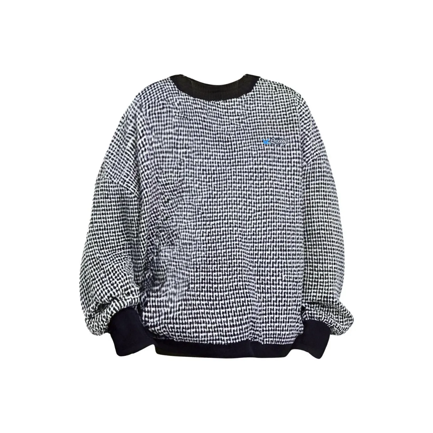 Qnxeey Черный Белый Унисекс Свитшоты