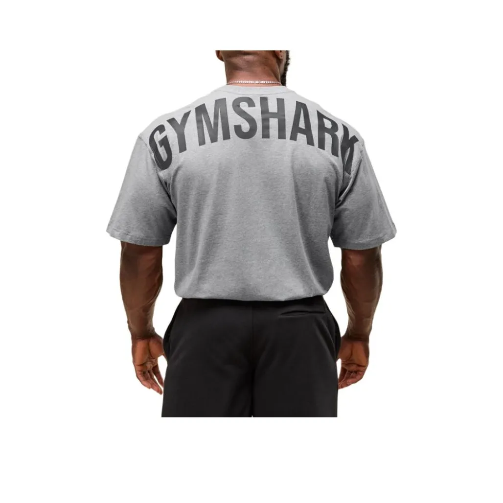 GYMSHARK T-рубашка мужская угольно-серый ядро смесь черный