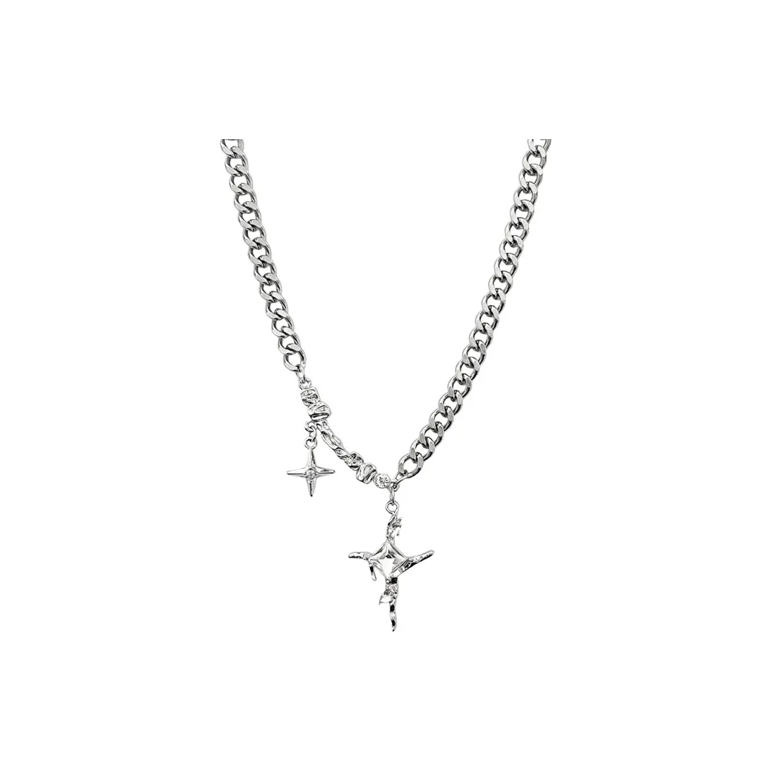 Серебряная отделка титановая сталь материал конструктивная конструкция аксессуар унисекс