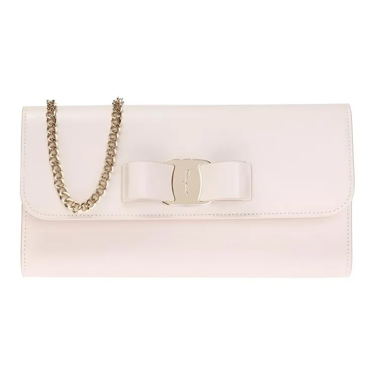 Ferragamo Кожа Сумка через плечо Маленькая Женская Серая Белая