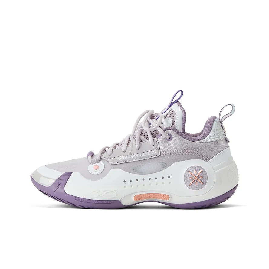 LINING Амортизация Износостойкие Низкие Баскетбольные Кроссовки Мужские Серый Белый Фиолетовый