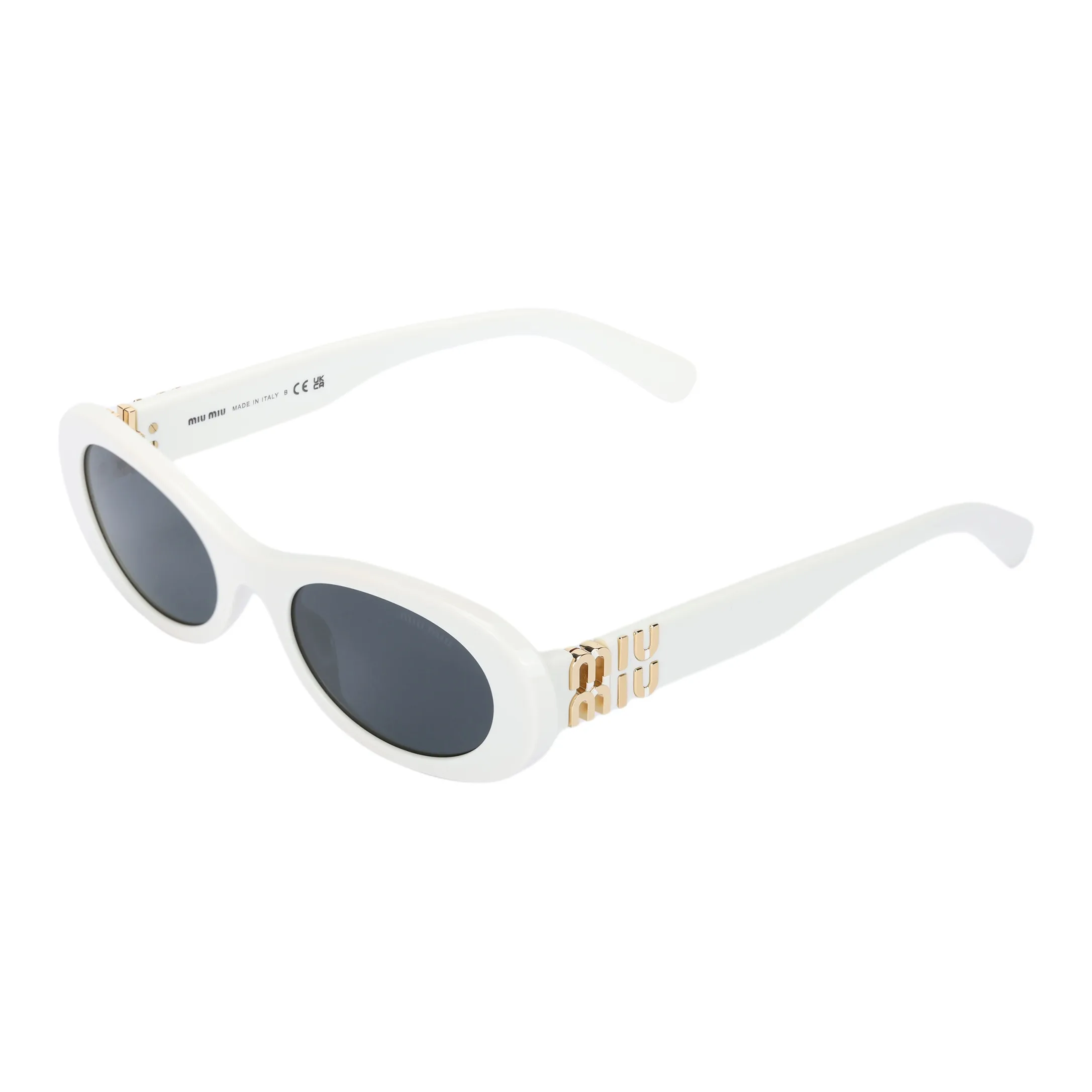 MIU MIU OVAL SUNGLASSES Женские Белые