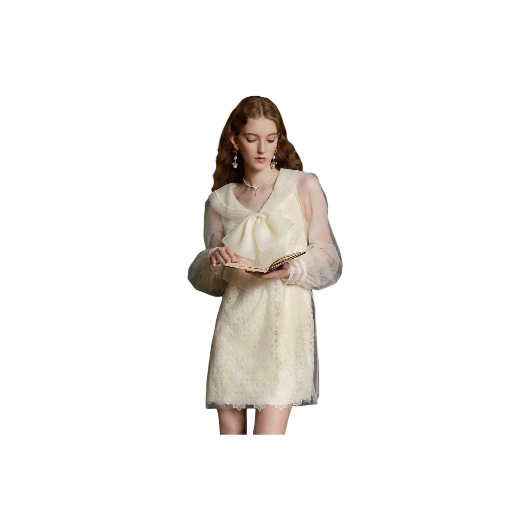 JORYAweekend Длинное платье с длинными рукавами женское шампанское