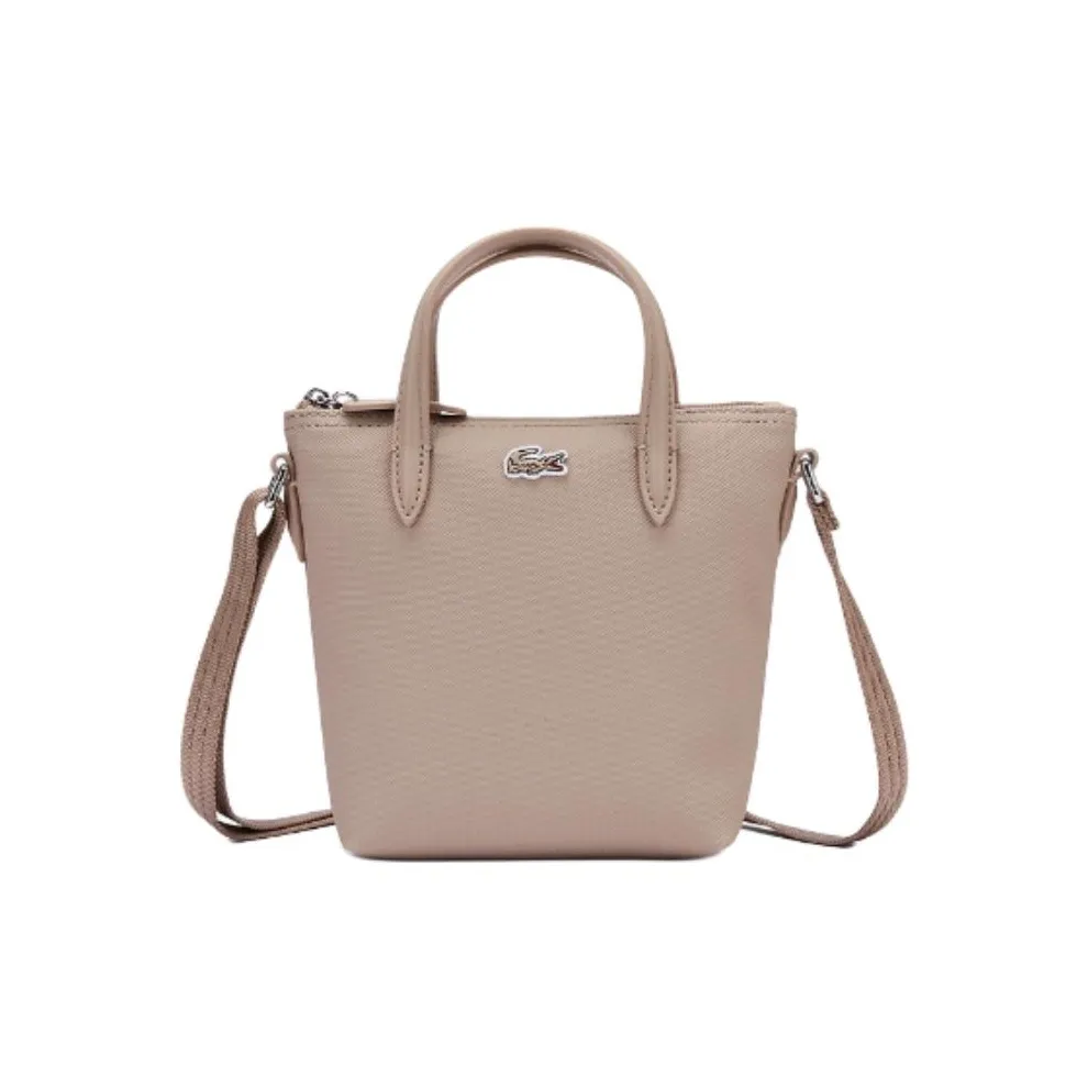 Сумка-тоут LACOSTE Collaboration Серебряного Металлика Сумка для покупок Мини Сумка Женская Хаки