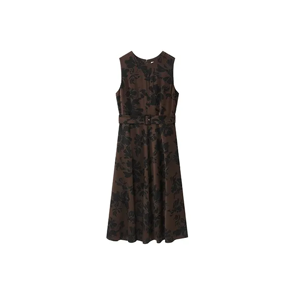 OVV Темно-коричневый цветочный женский платье без рукавов