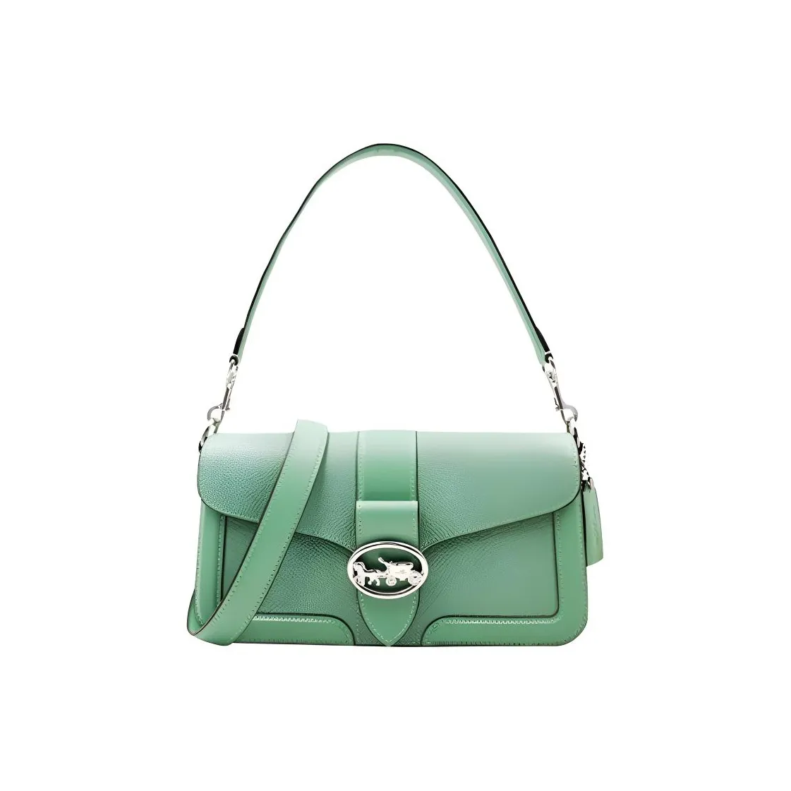 COACH Georgie Кожа Седло Сумка Плечевая Сумка Женская Зеленая