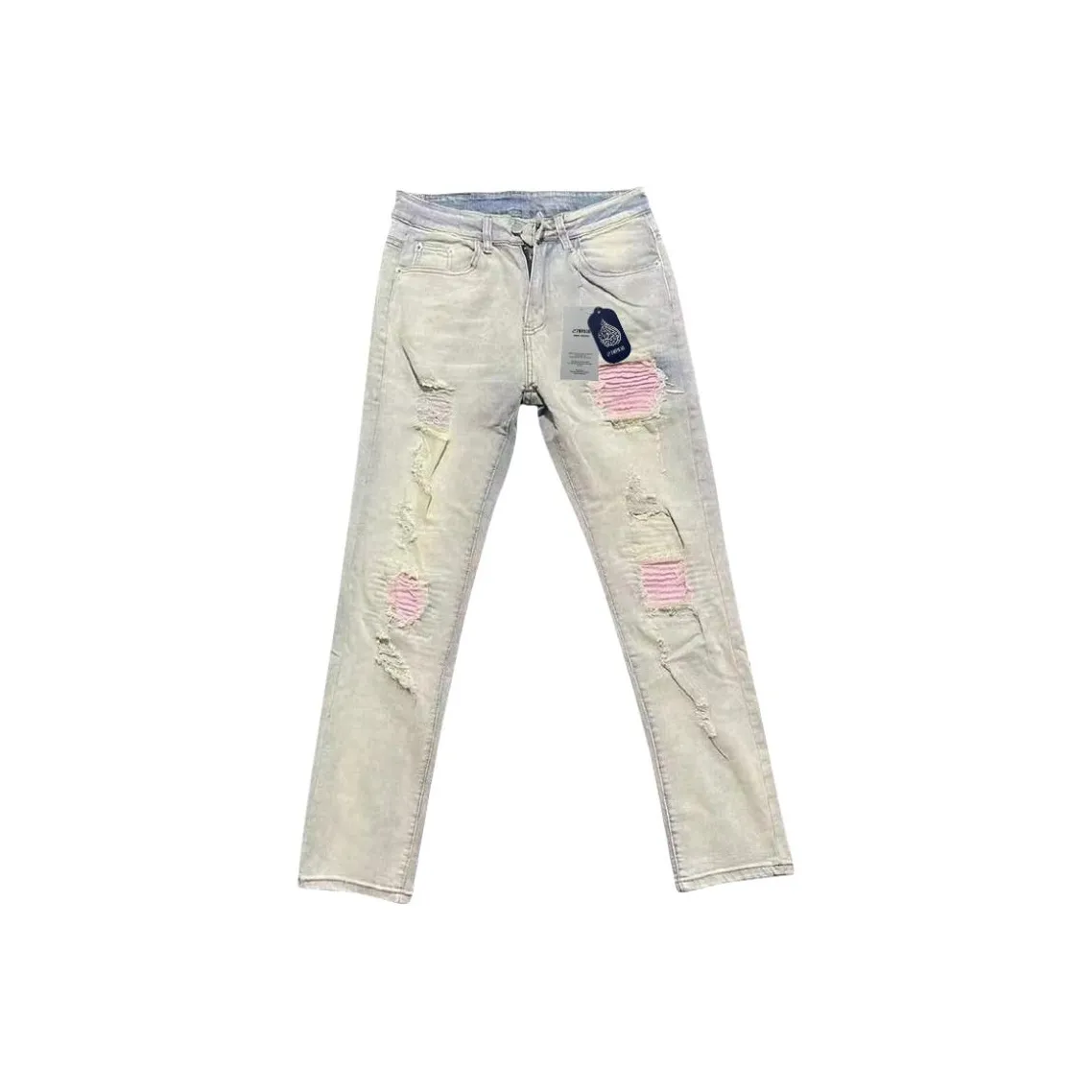 27DESHENGHUO Желтый Унисекс Джинсы