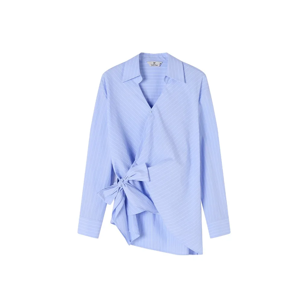XIANGYING Морской синий Женские рубашки
