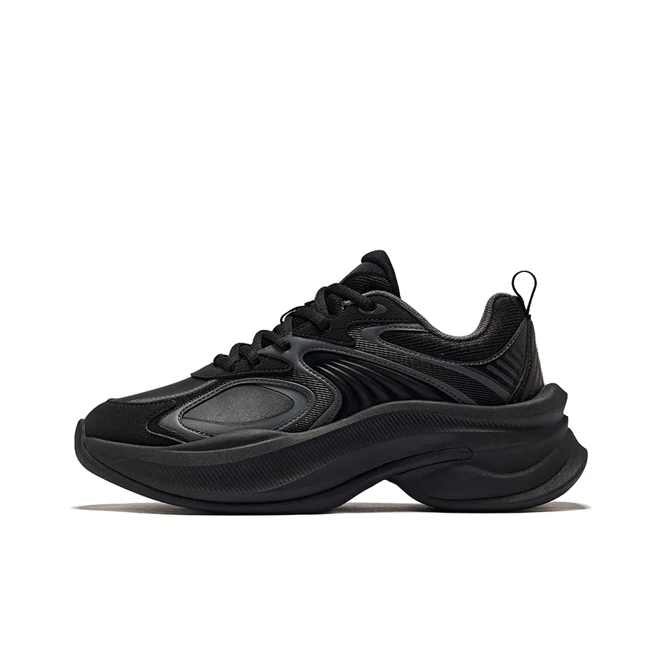 Erke Spirit Dance Аbrasion Resistant Дышащий Легкий Низкий Топ Casual Женский Глубокий Черный Угольный Серый