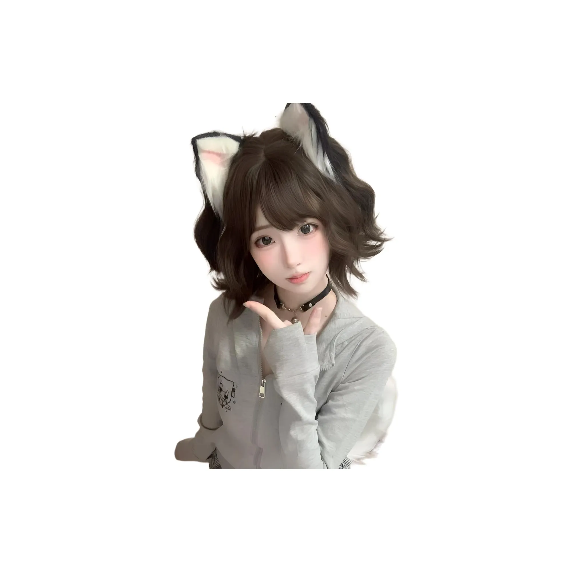 LIANXIANGKE Веселье Милый 005 Перука Женские Короткие волосы Лолита Короткий Кудрявый Милый Перука Полная Голова Набор Высокая Температура Пряжа