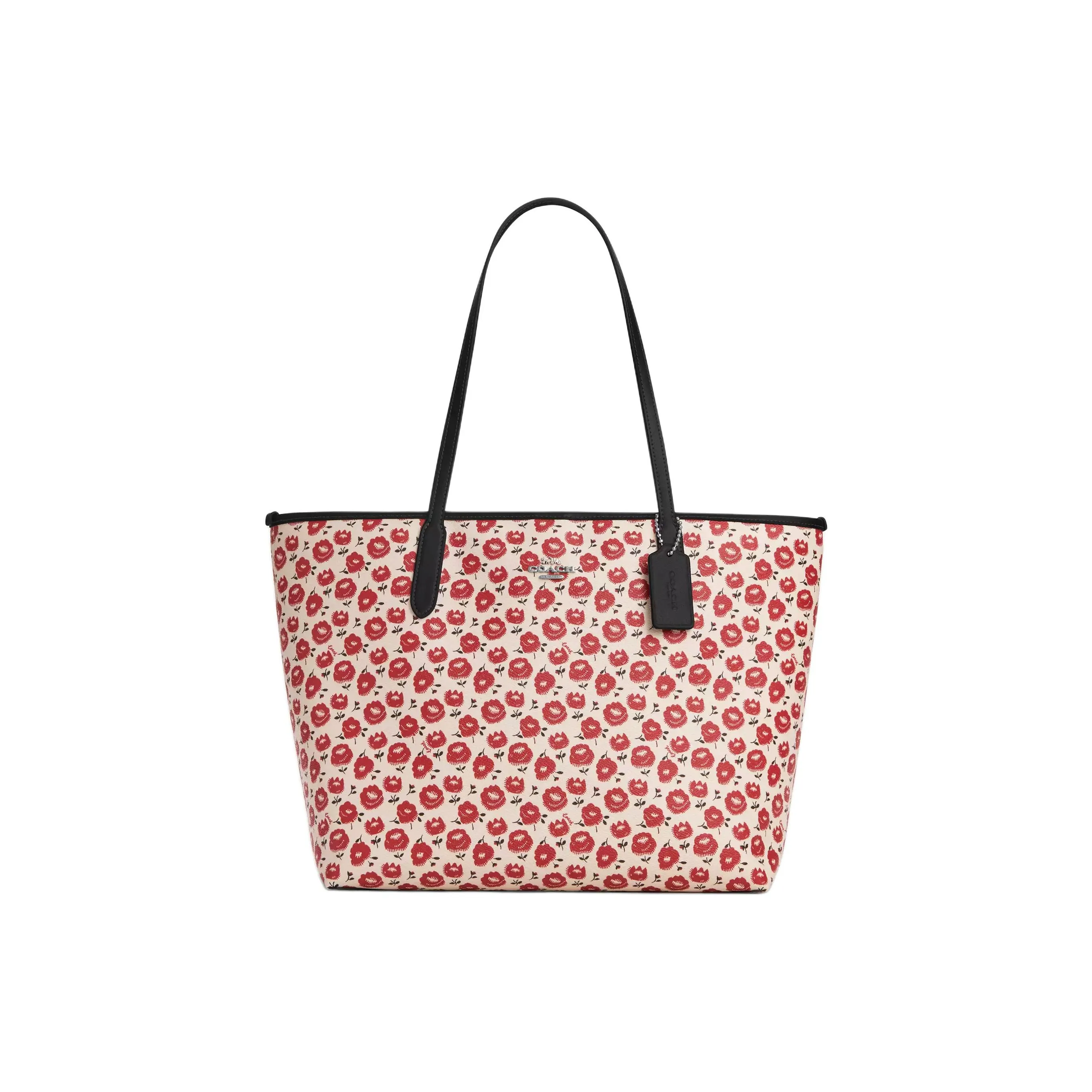 COACH Городская Сумка Tote с принтом покрытая холстом сумка для покупок сумка через плечо большая женская красная