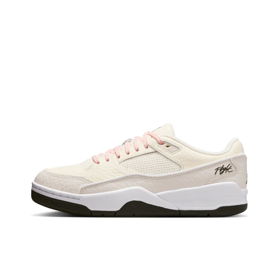 Jordan Flight Корт Аbrasion Resistant Низкий Топ Винтажные Баскетбольные Кроссовки Женские Бежевые