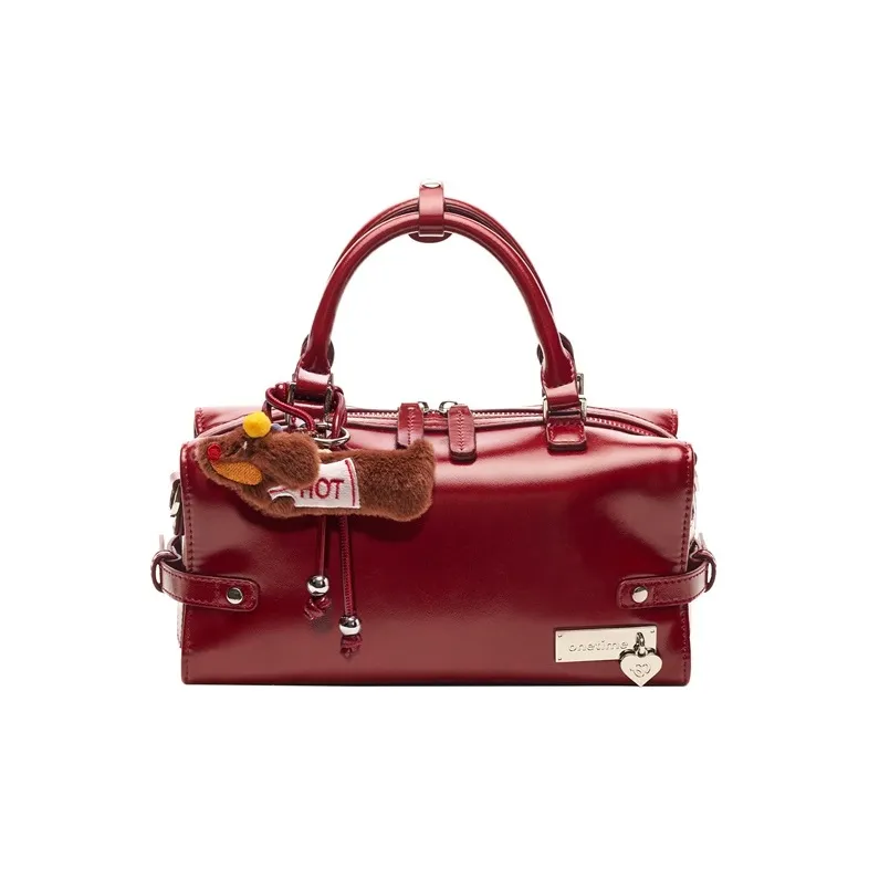 ONE TIME Сумка через плечо из синтетической кожи сумка женская винтажный красный черный масляный воск