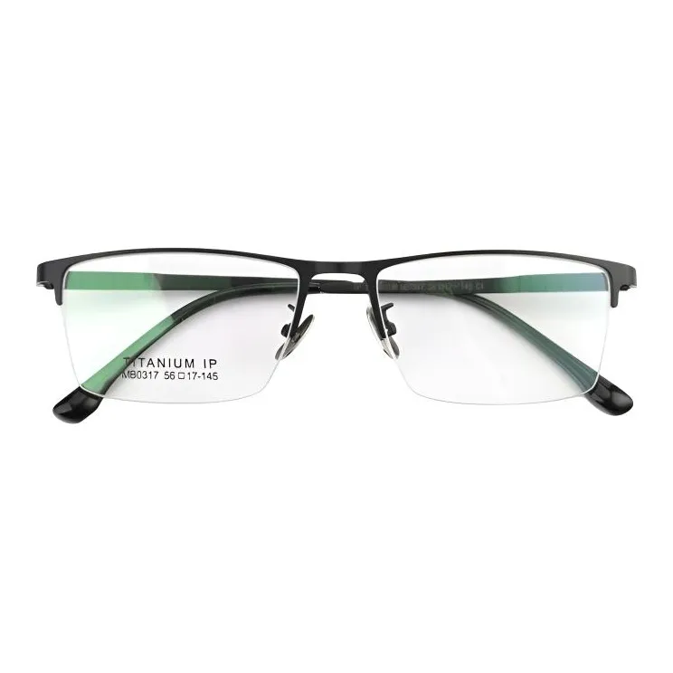 PHIBBS Титан Пластина Квадрат Оправы для очков Мужской Черный