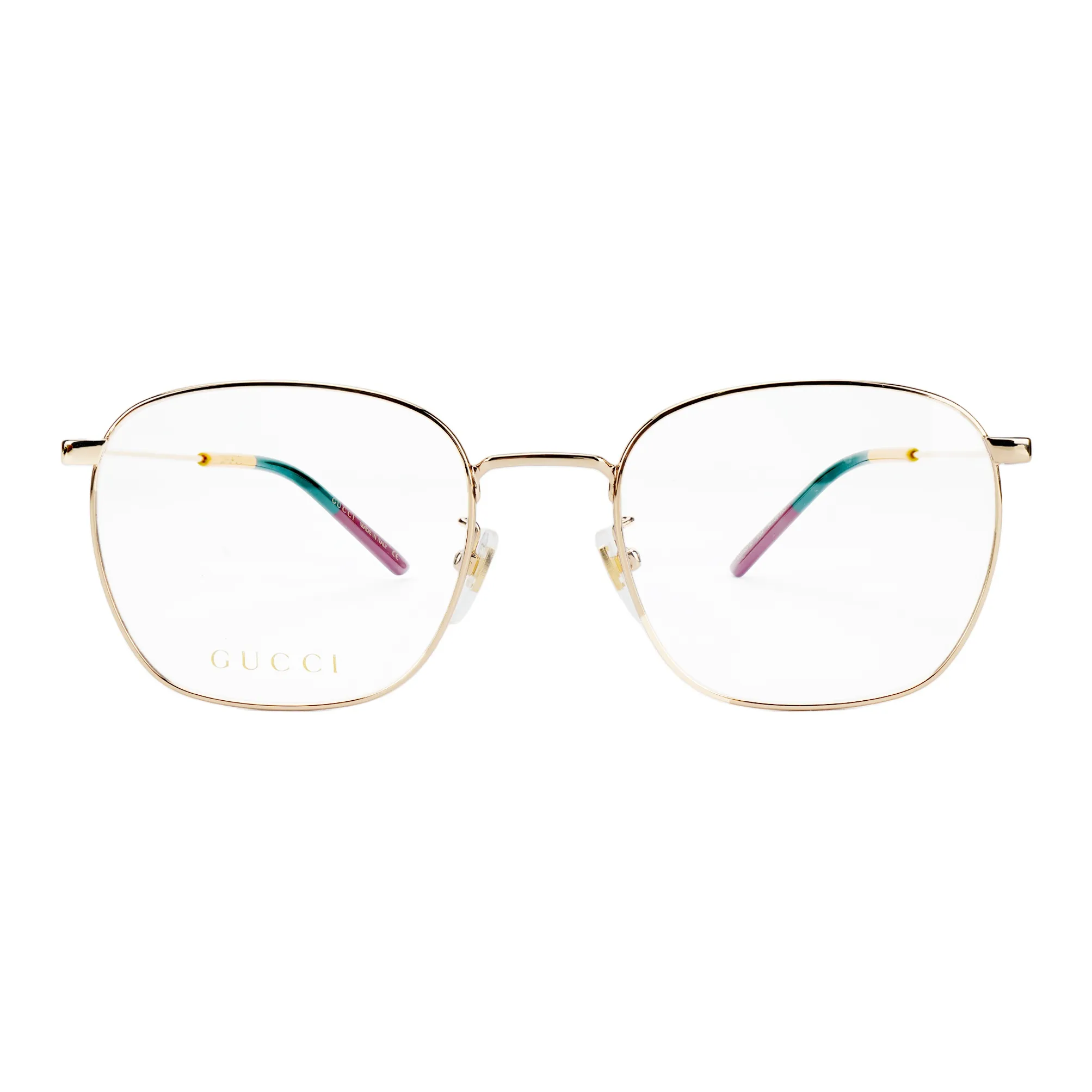 GUCCI Metal Square Eyeglass Frames Men's