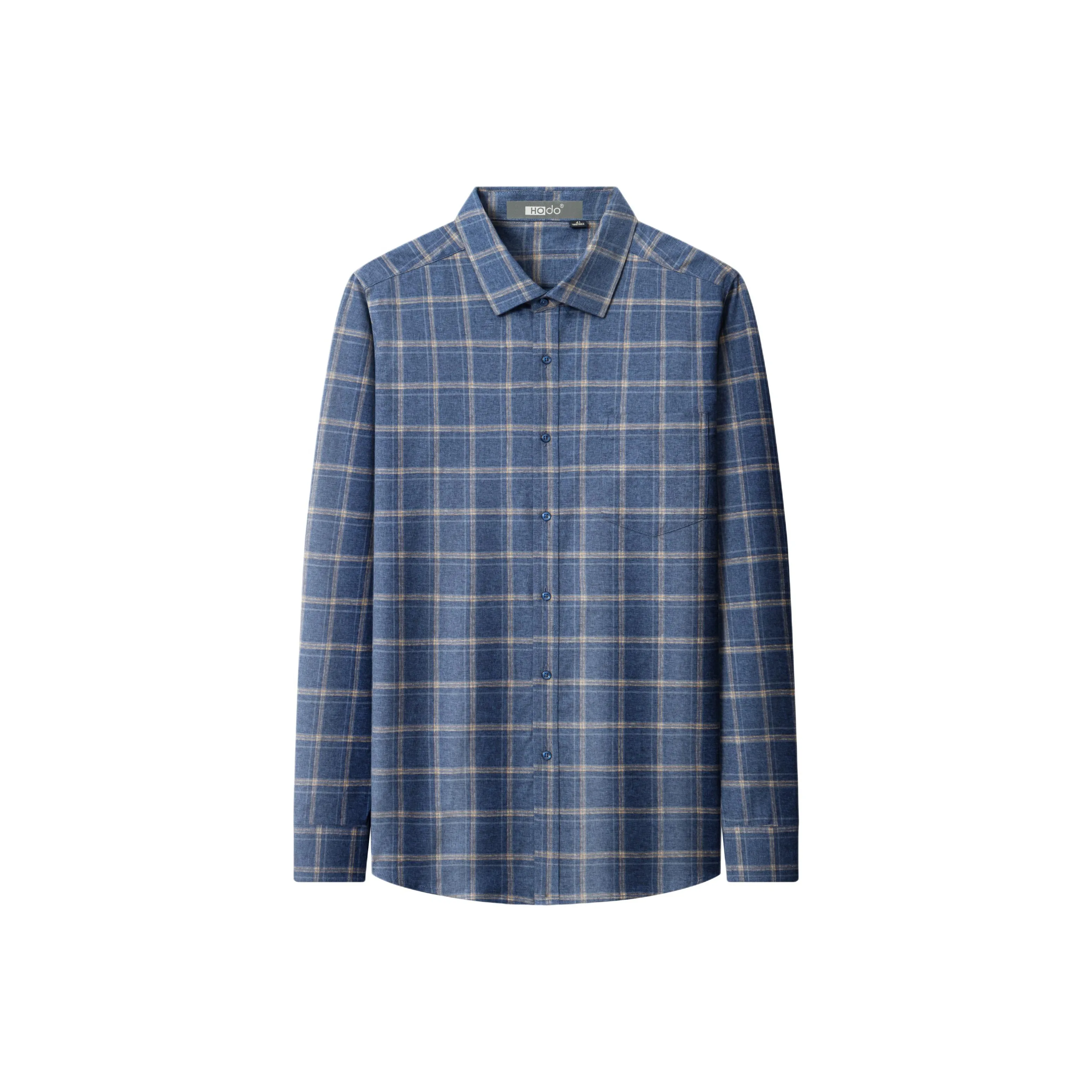 Red Bean Рубашка Мужская Фиолетово-Синяя Квадратная