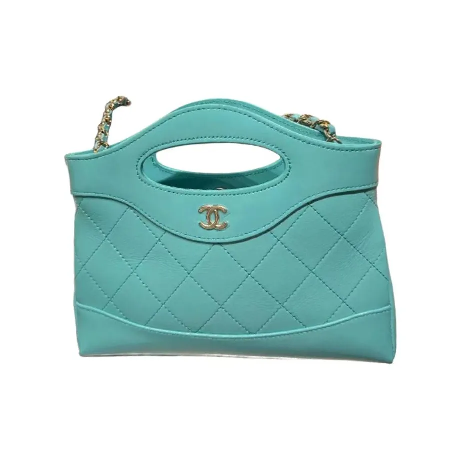 CHANEL Bright Cow Leather Handbag, Shoulder Bag, Crossbody Bag Regular Women's Turkish Blue