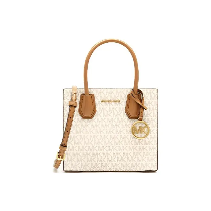 MICHAEL KORS Cow Leather, Textile Trunk Bag, Shoulder Bag Women's Vanilla