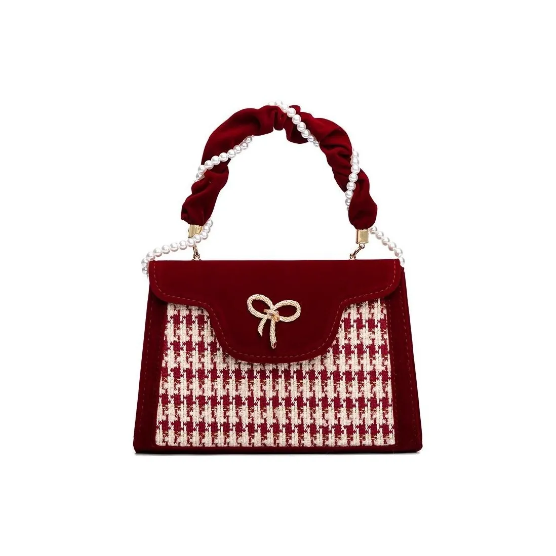 SMILE FOCUS Велюр с Шерстяной Сумка Женские Красный