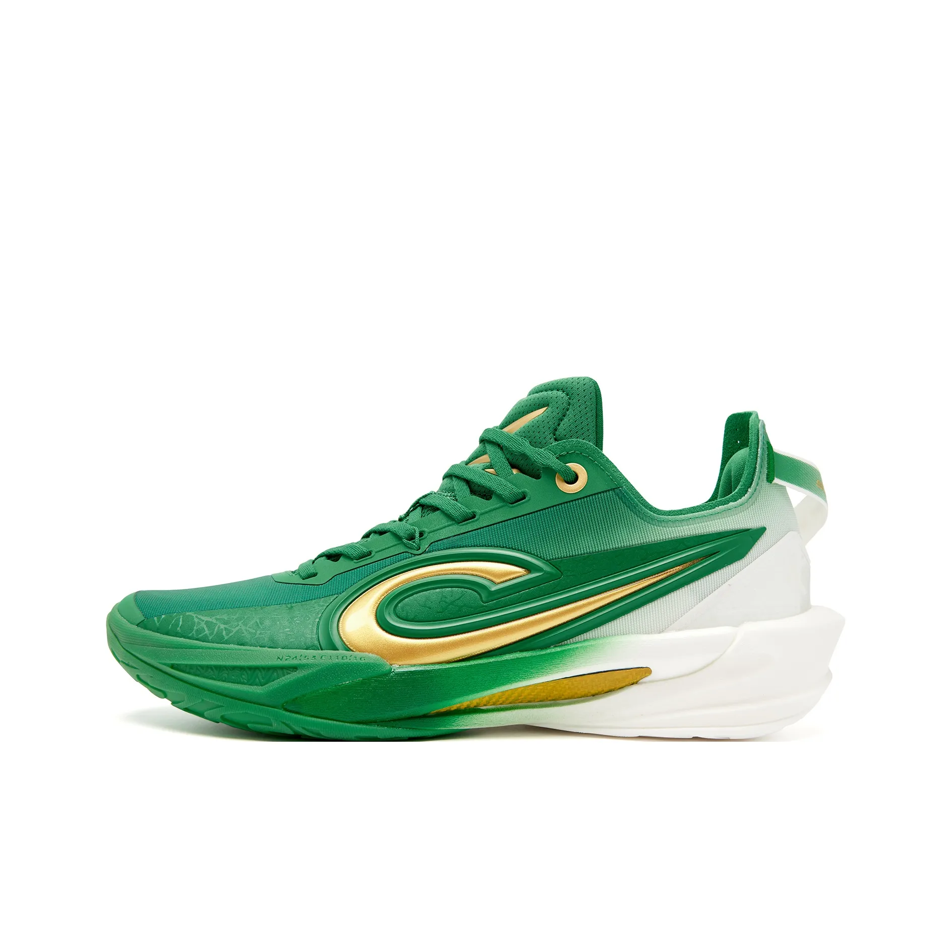 QIAODAN Fang Ci RISE 2,0 Баскетбольные кроссовки Низкий Топ Изумрудно-зеленый/Золотой Мужской