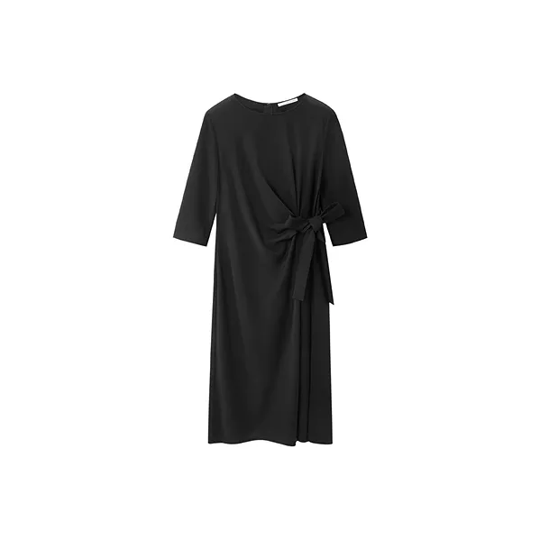 OVV Хепберн-черный Женские Длинные Платья с Длинными Рукавами
