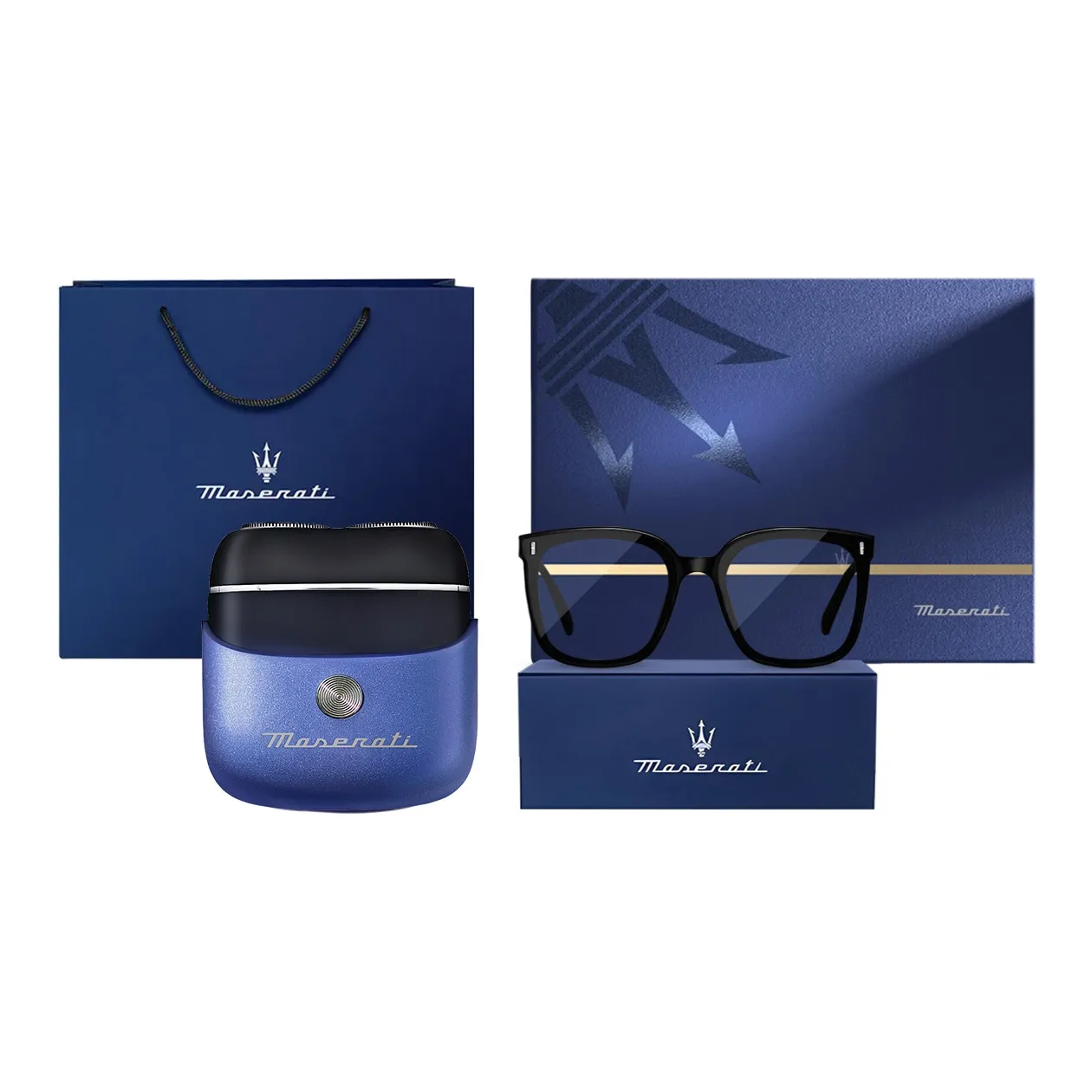Мазерати Пластиковая оправа TR90 Квадратные Солнцезащитные очки Унисекс Boyfriend's Father Портативный Мазерати Коллаборация Электрический Бритва