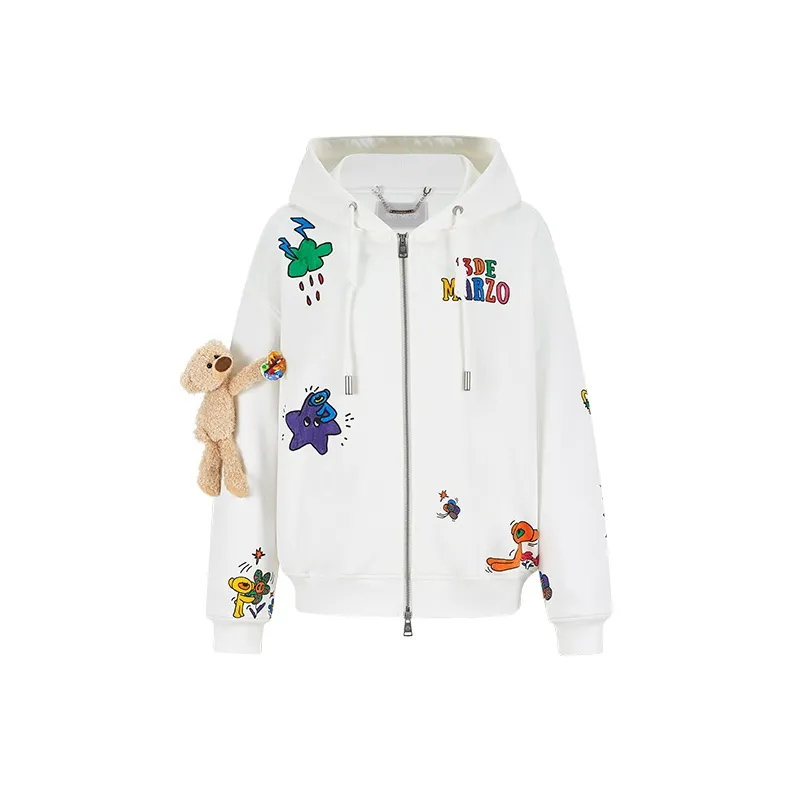 13 DEMARZO Белый Matching DIY Текстиль Ручка Женские Толстовки