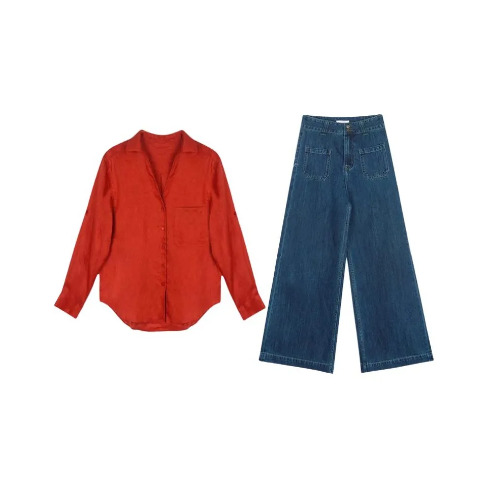 MARIE·COCO Красный Комплект Рубашка + Брюки Женские